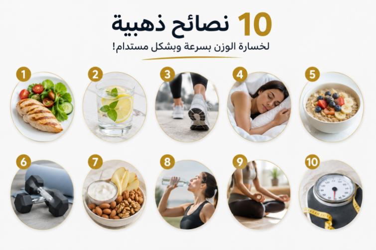 10 نصائح ذهبية لخسارة الوزن بسرعة وبشكل مستدام!
